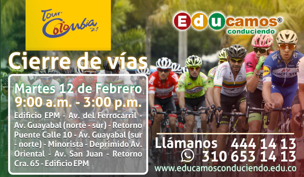 Tour Colombia - Cierre de VÃ­as martes 12 de Febrero